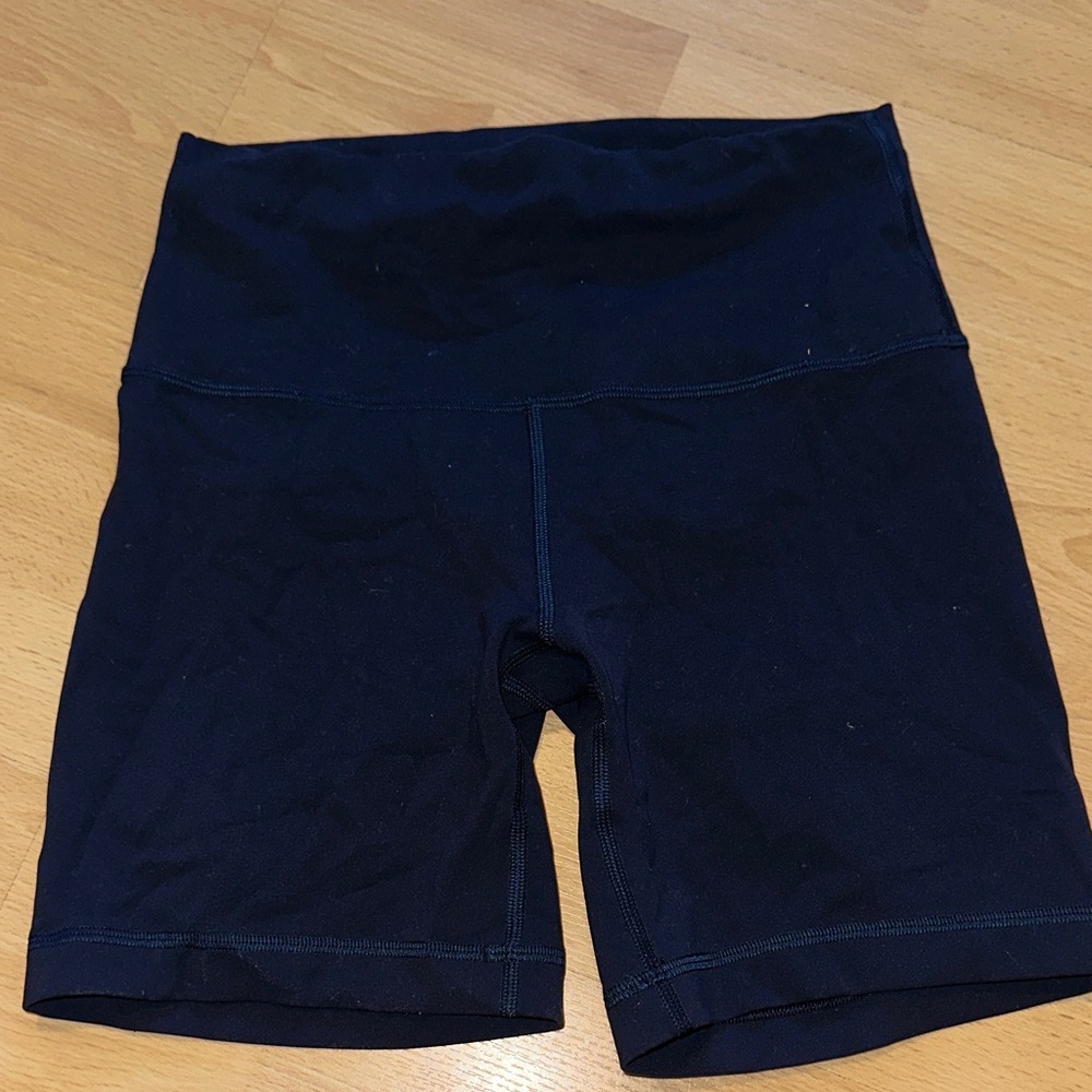 LULU navy High-Waisted Biker Shorts